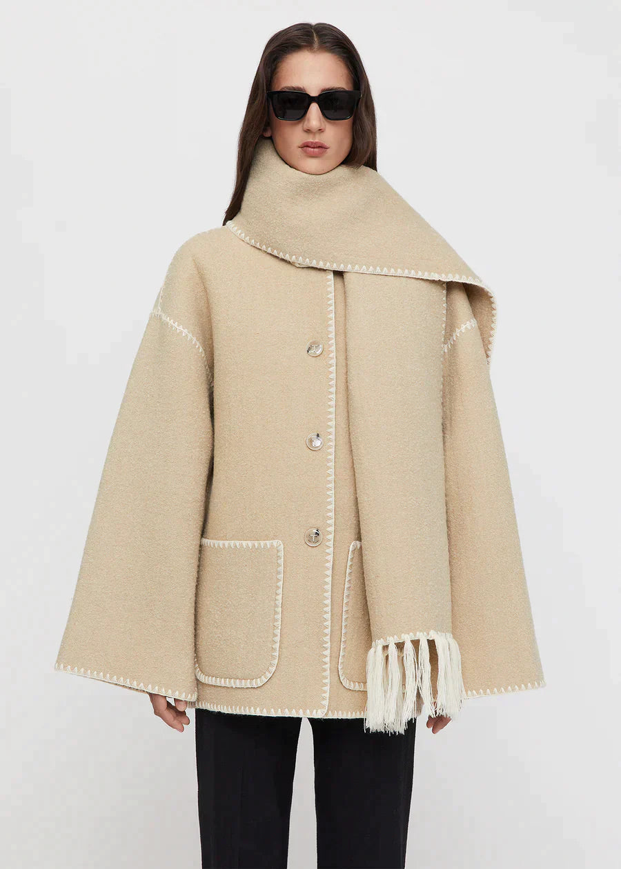 Scarf Jacket - Beige
