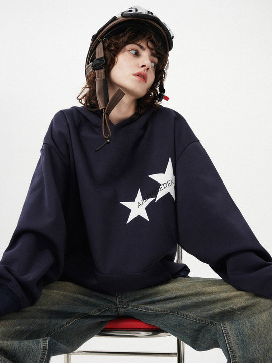 Aelfric Eden Star Print Color Contrast Hoodie