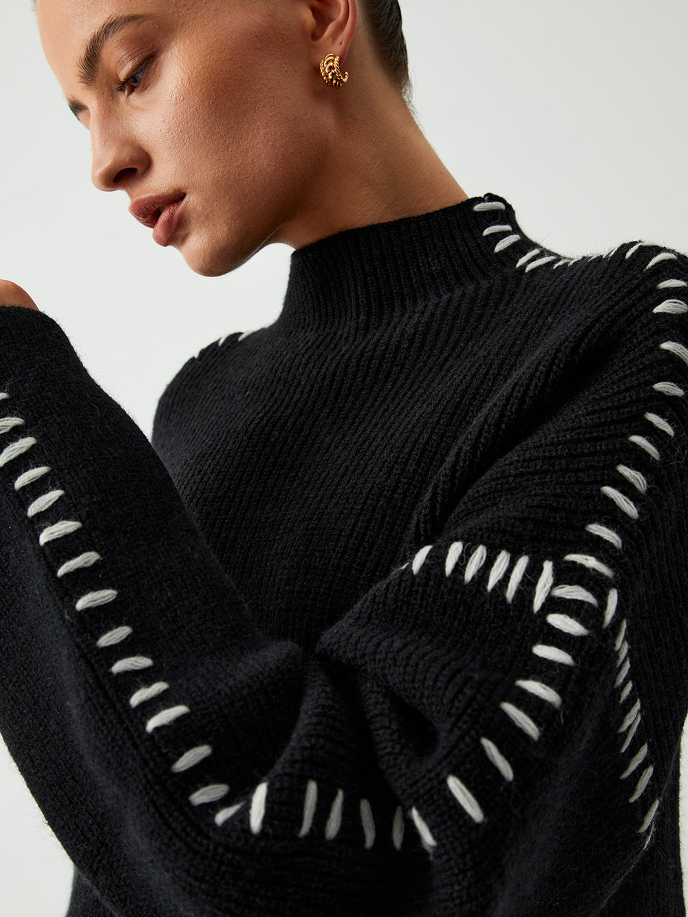 Contrast Stitch Sweater