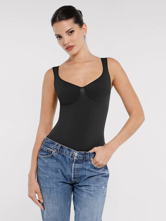 Diamond Neck Tummy Control Brief Bodysuit