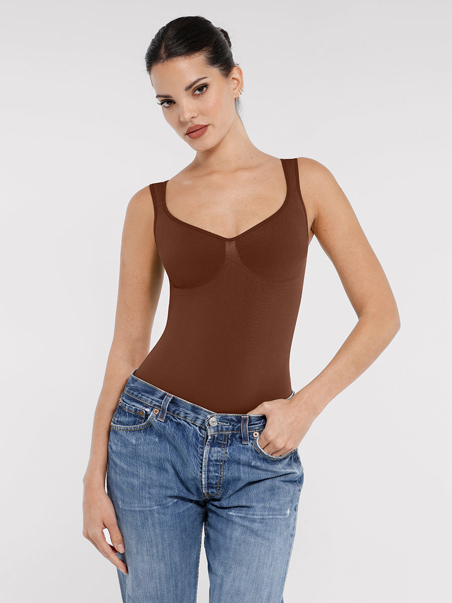 Diamond Neck Tummy Control Brief Bodysuit