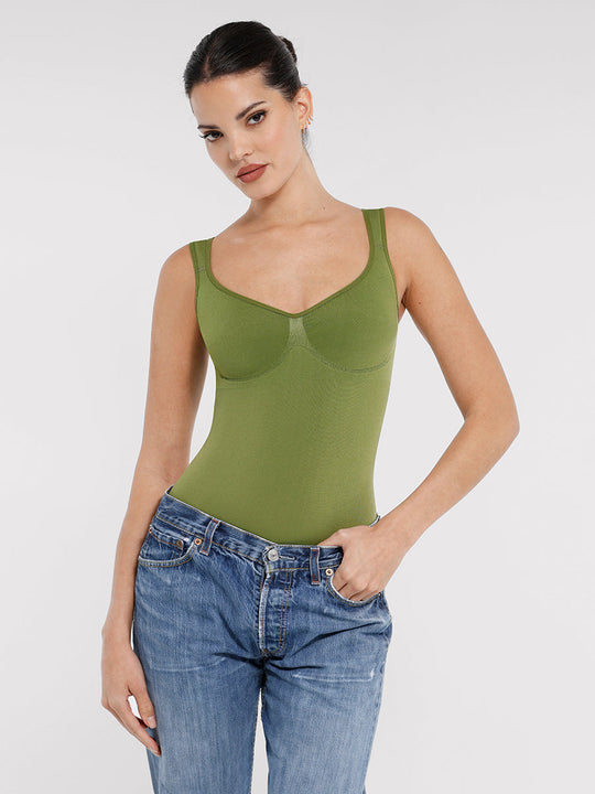Diamond Neck Tummy Control Brief Bodysuit