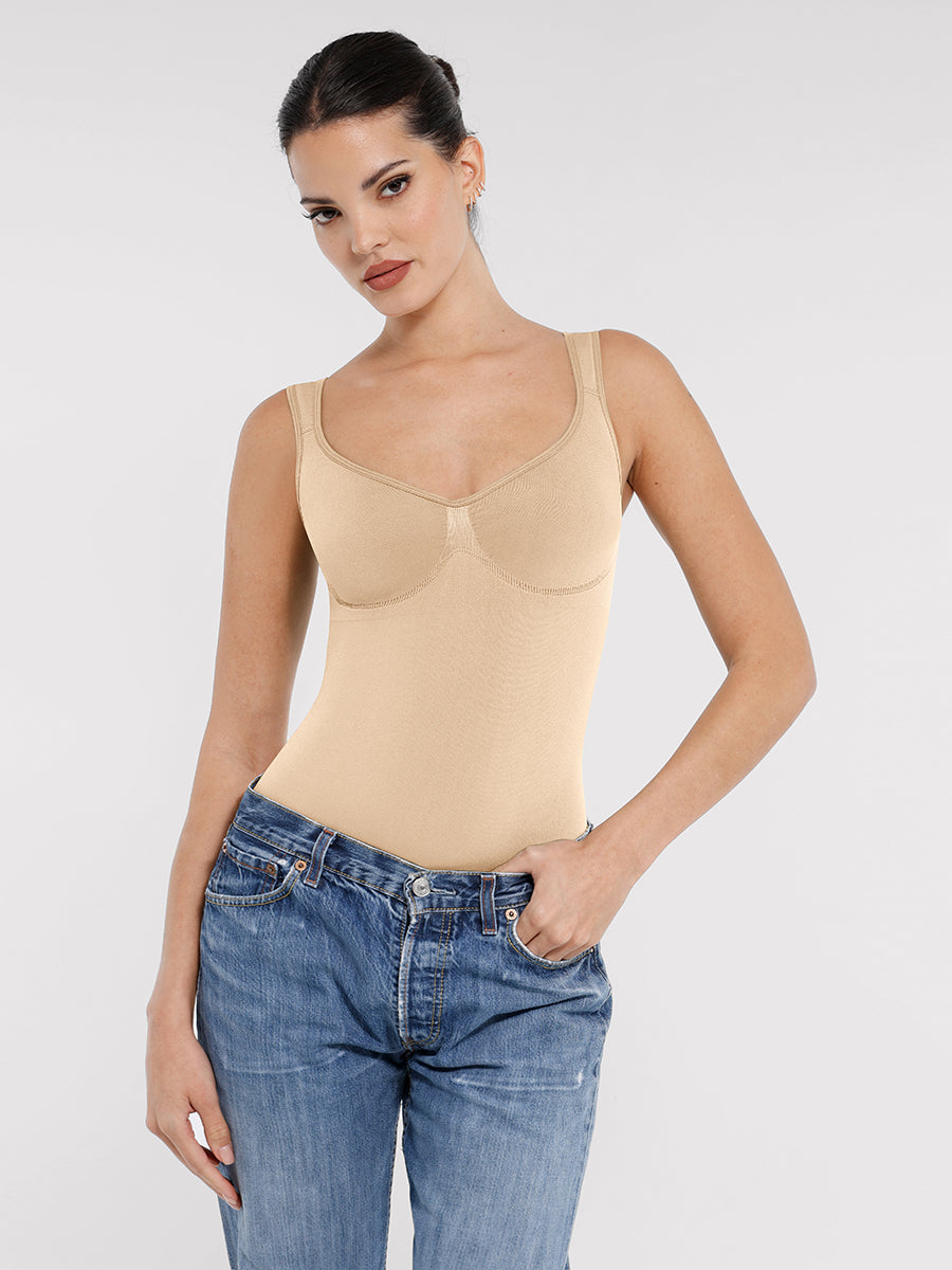 Diamond Neck Tummy Control Brief Bodysuit